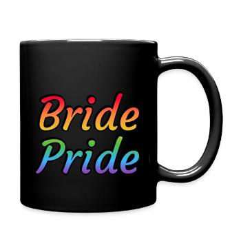 Bride Pride rainbow text - Full Colour Mug - black - Right