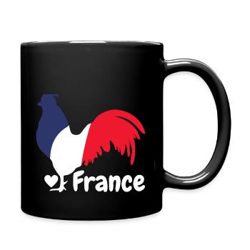 French rooster blue white red - Full Colour Mug - black - Right