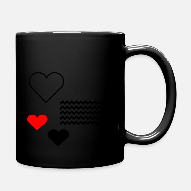 Design Herz - Tasse einfarbig - Schwarz