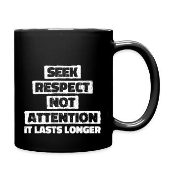 Loyalität, Respekt, Freundschaft - Motivation - Tasse einfarbig - Schwarz - Rechts