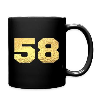 Numéro 58 paillettes doré - 58e anniversaire - Mug uni - noir - Droite