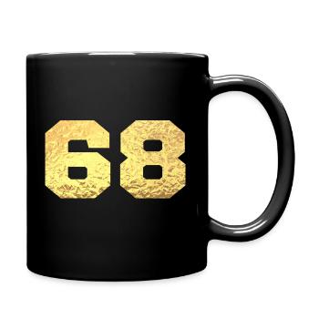 Nummer 68 Gold Glitter - 68. Jahrestag - Tasse einfarbig - Schwarz - Rechts