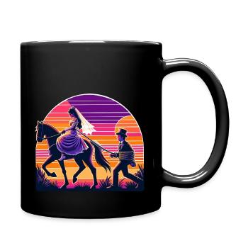 La mariée monte à cheval marié marié enterrement de vie de garçon - Mug uni - noir - Droite