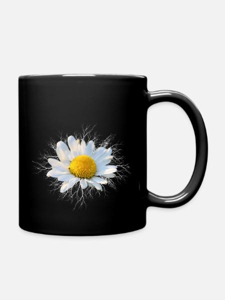 Margerite weiße Blume - Tasse einfarbig - Schwarz