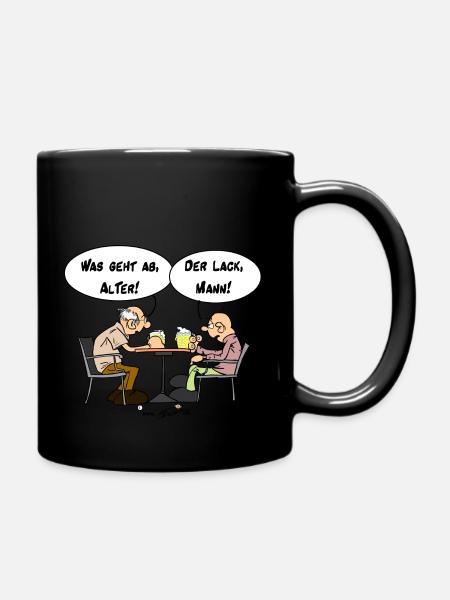 Was geht ab - Tasse einfarbig - Schwarz