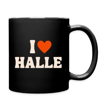 I love Halle - Heimatstadt Hallle - Tasse einfarbig - Schwarz - Rechts