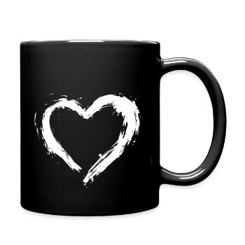 Herz Symbol - Tasse einfarbig - Schwarz - Rechts