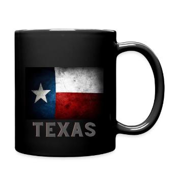 Texas Flaggen Vintage Emblem - Tasse einfarbig - Schwarz - Rechts