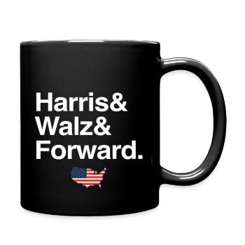 Kamala Harris & Tim Walz 2024 Chemise de soutien - Mug uni - noir - Droite