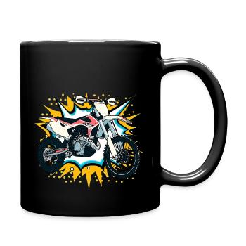 Dirt Bike Motocross - Full Colour Mug - black - Right