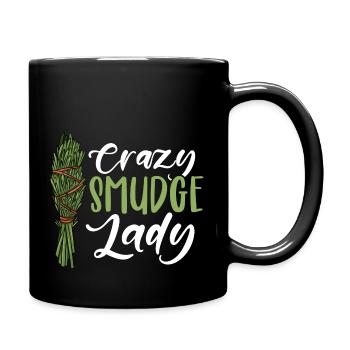 Crazy Smudge Lady Native American Smudging Ritual - Full Colour Mug - black - Right