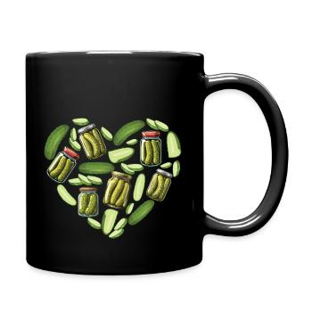 Pickle Heart - Concombre amateur de cornichons à l'aneth - Mug uni - noir - Droite