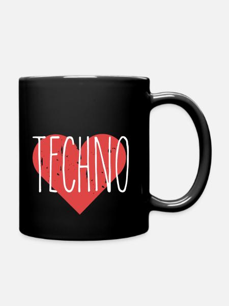 techno musik liebe zeichen - Tasse einfarbig - Schwarz