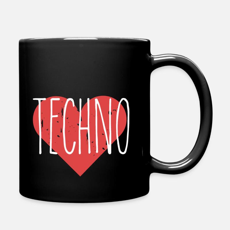 techno musik liebe zeichen - Tasse einfarbig - Schwarz