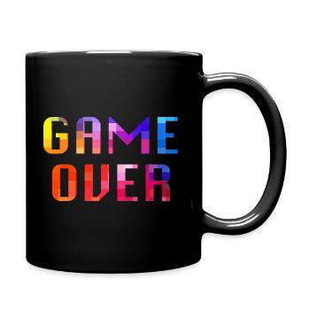 Game Over Schriftzug - Tasse einfarbig - Schwarz - Rechts