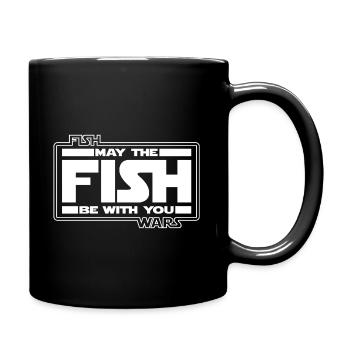 May the Fish be with YOU! (weiß/white) - Tasse einfarbig - Schwarz - Rechts