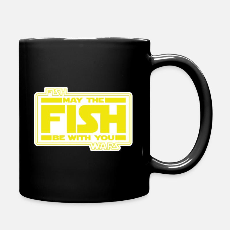 May the Fish be with YOU! (gelb/weiß) - Tasse einfarbig - Schwarz