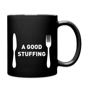 Funny Christmas Dinner Menu Choice A Good Stuffing - Full Colour Mug - black - Right