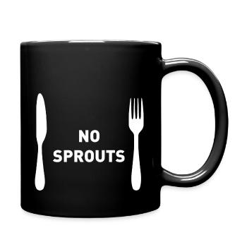 Funny Christmas Dinner Menu Choice - No Sprouts - Full Colour Mug - black - Right