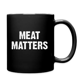 Questions de viande - Mug uni - noir - Droite