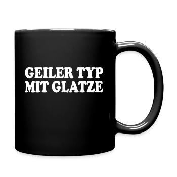 geiler typ mit glatze - Tasse einfarbig - Schwarz - Rechts