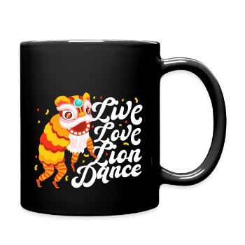 Live Love Danse du Lion Nouvel An Chinois Danseuse Lion - Mug uni - noir - Droite