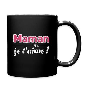 Maman Je t'aime Amour Mère Cadeau Cœur Mignon - Mug uni - noir - Droite