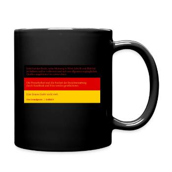 Grundgesetz - Artikel 5 - Meinungsfreiheit - Tasse einfarbig - Schwarz - Rechts