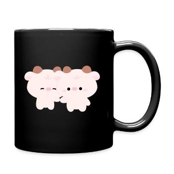 Couple de vaches - Mug uni - noir - Droite