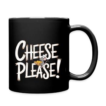 Adorable Cheese Please Mouse Design - Tasse einfarbig - Schwarz - Rechts