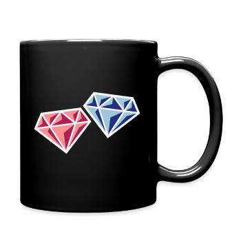 Couple de diamants (symbole de mariage de jeunes mariés / NEG) - Mug uni - noir - Droite