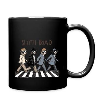 Sloth Sloths Abbey Road London Faultier Faultiere - Tasse einfarbig - Schwarz - Rechts