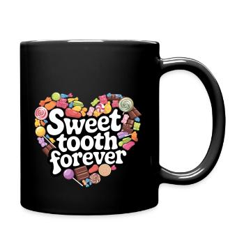 Sweet Tooth Forever Candy Heart Design - Full Colour Mug - black - Right