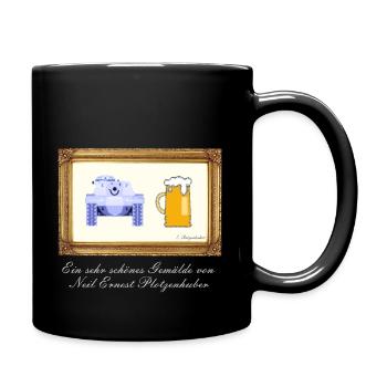 Schönes Gemälde - Tasse einfarbig - Schwarz - Rechts