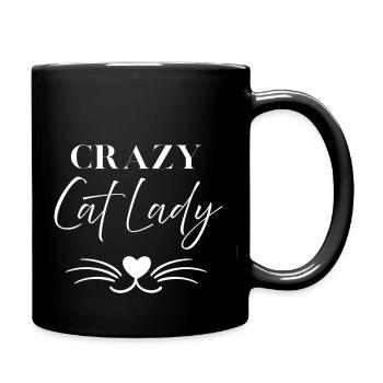 Funny Crazy Cat Lady Shirt for Cat Lovers - Full Colour Mug - black - Right