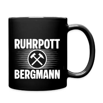 Ruhrpott Bergmann - Tasse einfarbig - Schwarz - Rechts