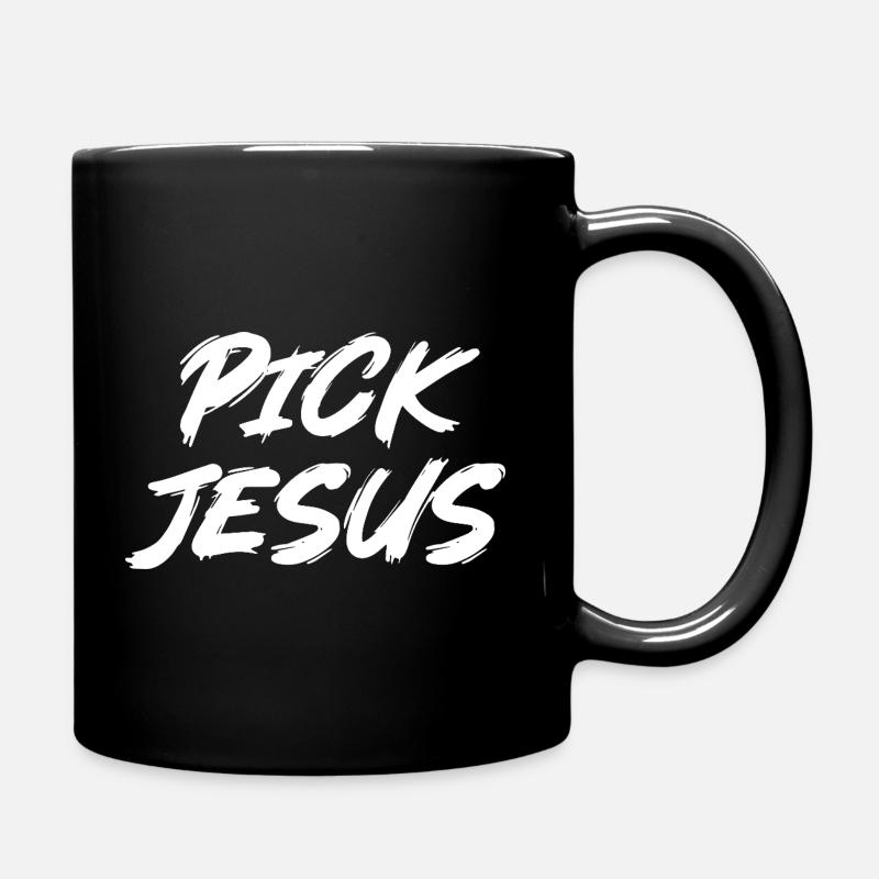 Pick Jesus - Tasse einfarbig - Schwarz