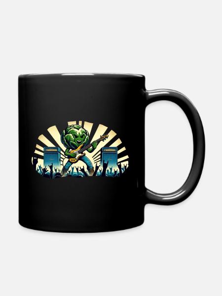 Salat voller Rock'n'Roll - Tasse einfarbig - Schwarz
