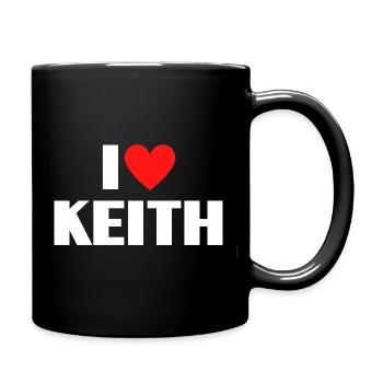 J'adore Keith Red Heart, fan du nom romantique - Mug uni - noir - Droite