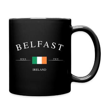 Belfast Nordirland – Urlaub Souvenir & Geschenk - Tasse einfarbig - Schwarz - Rechts