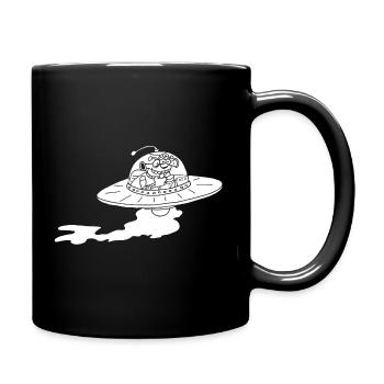Außerirdisches Raumschiff (weiß) - Tasse einfarbig - Schwarz - Rechts