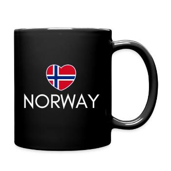 Heart with Norway flag, I love Norway - Full Colour Mug - black - Right