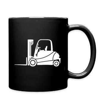 Forklift Silhouette: Transport & Forklift Driver - Full Colour Mug - black - Right