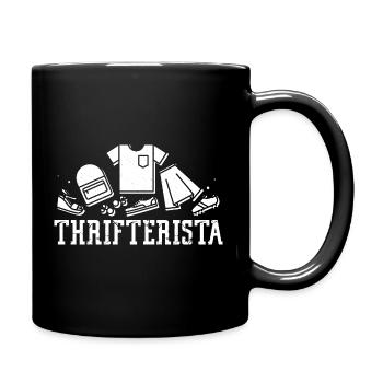 Thrift Shop Thrifterista Love Thrifting - Tasse einfarbig - Schwarz - Rechts