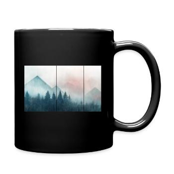 Berge Vintage - Tasse einfarbig - Schwarz - Rechts