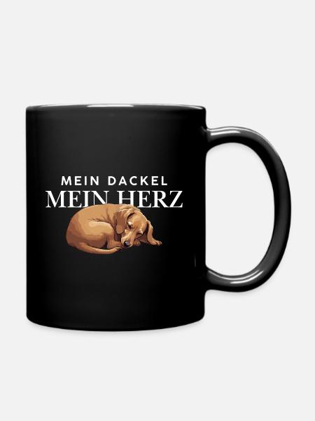 Mein_Dackel_Mein_Herz_blond - Mug uni - noir
