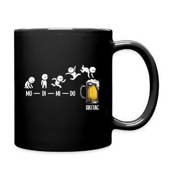 Freitag Wochenende Bierliebhaber Biertrinker - Tasse einfarbig - Schwarz - Rechts