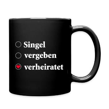 Sélection du statut de la relation Célibataire - Coeur marié - Mug uni - noir - Droite