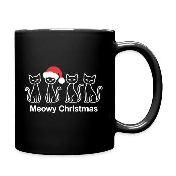 Meowy Noël Chemise de Noël mignonne avec des chats - Mug uni - noir - Droite