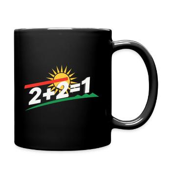 Sonnenlogo 2+2=1 Statement, kurdistan - Tasse einfarbig - Schwarz - Rechts
